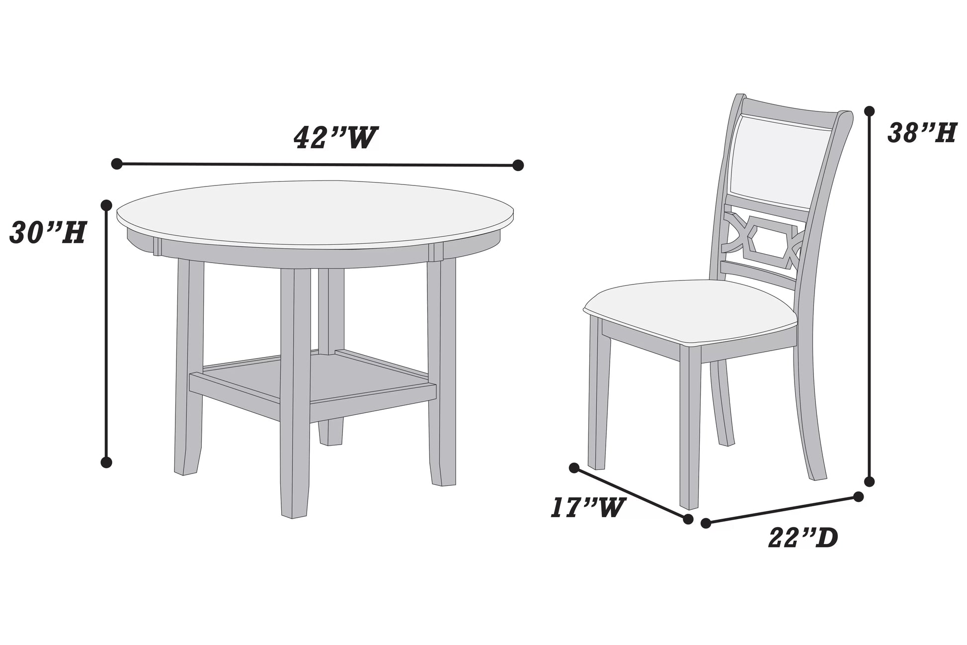 F2640 4-Piece Dining Set by Poundex - view 4
