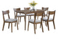 Walnut Dining Group with Curved-Back Chairs
