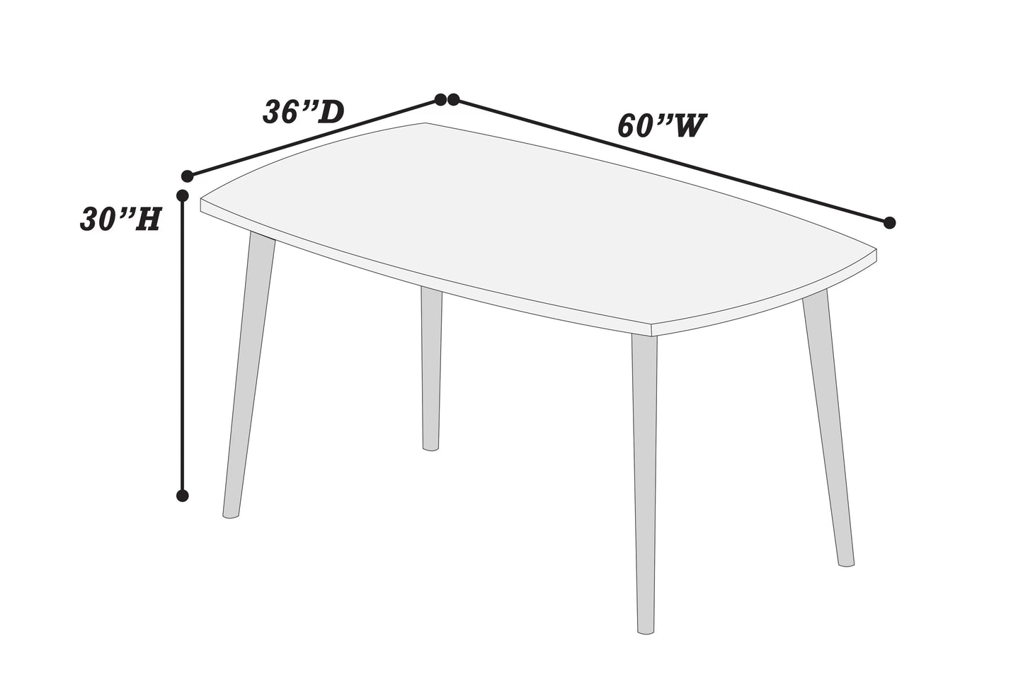 Walnut Dining Group with Curved-Back Chairs