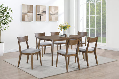 Walnut Dining Group with Curved-Back Chairs