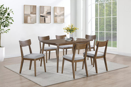 Walnut Dining Group with Curved-Back Chairs