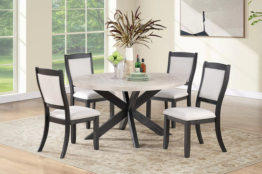 Antique Black Round Dining Group — F2708