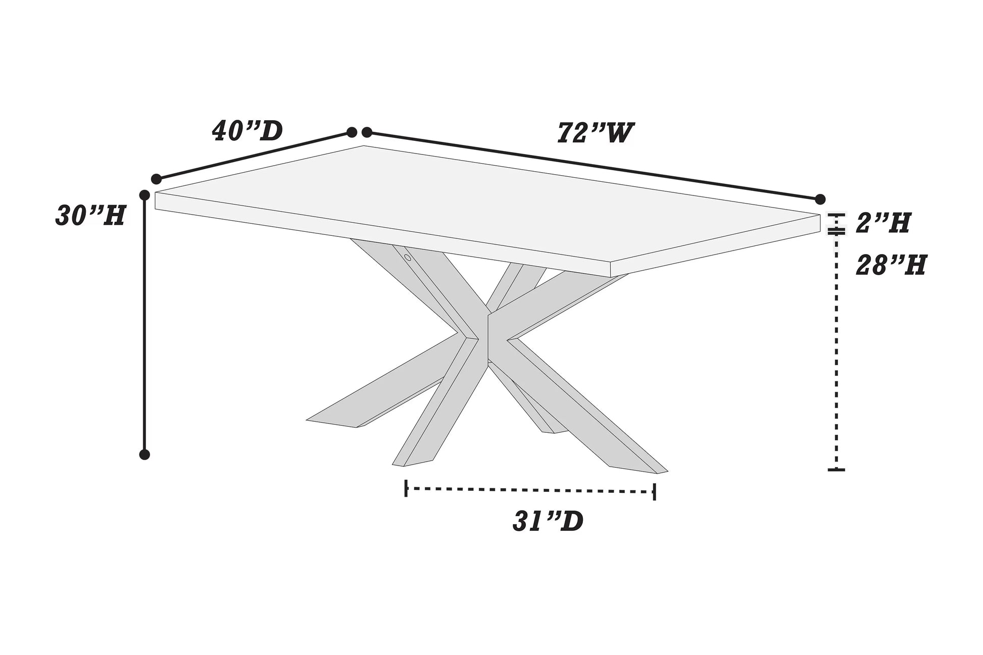 Antique Black Rectangular Dining Group — F2709-9