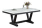 Antique Black Faux-Marble Dining Group with Bench — F2712-5