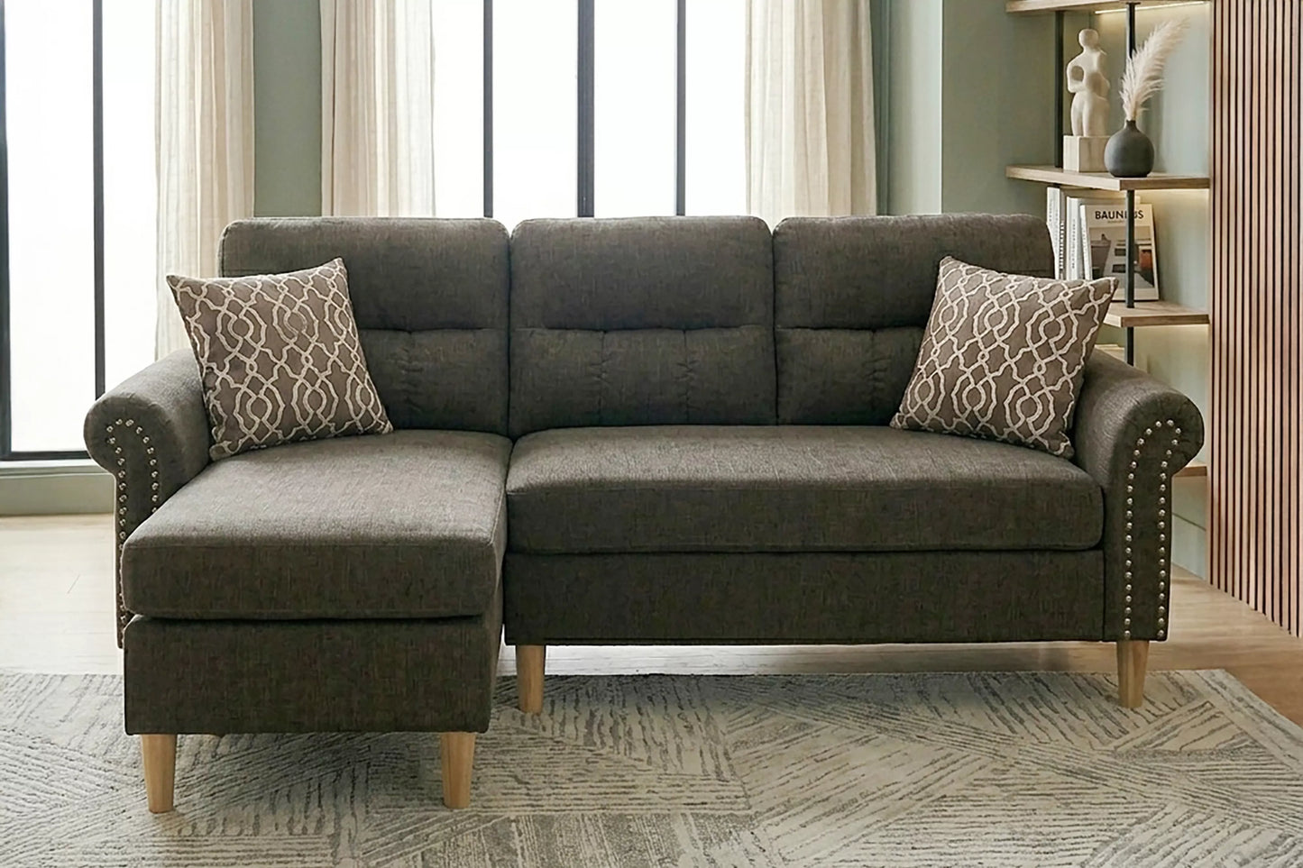 F6448 Tan 2-Piece Reversible Sectional