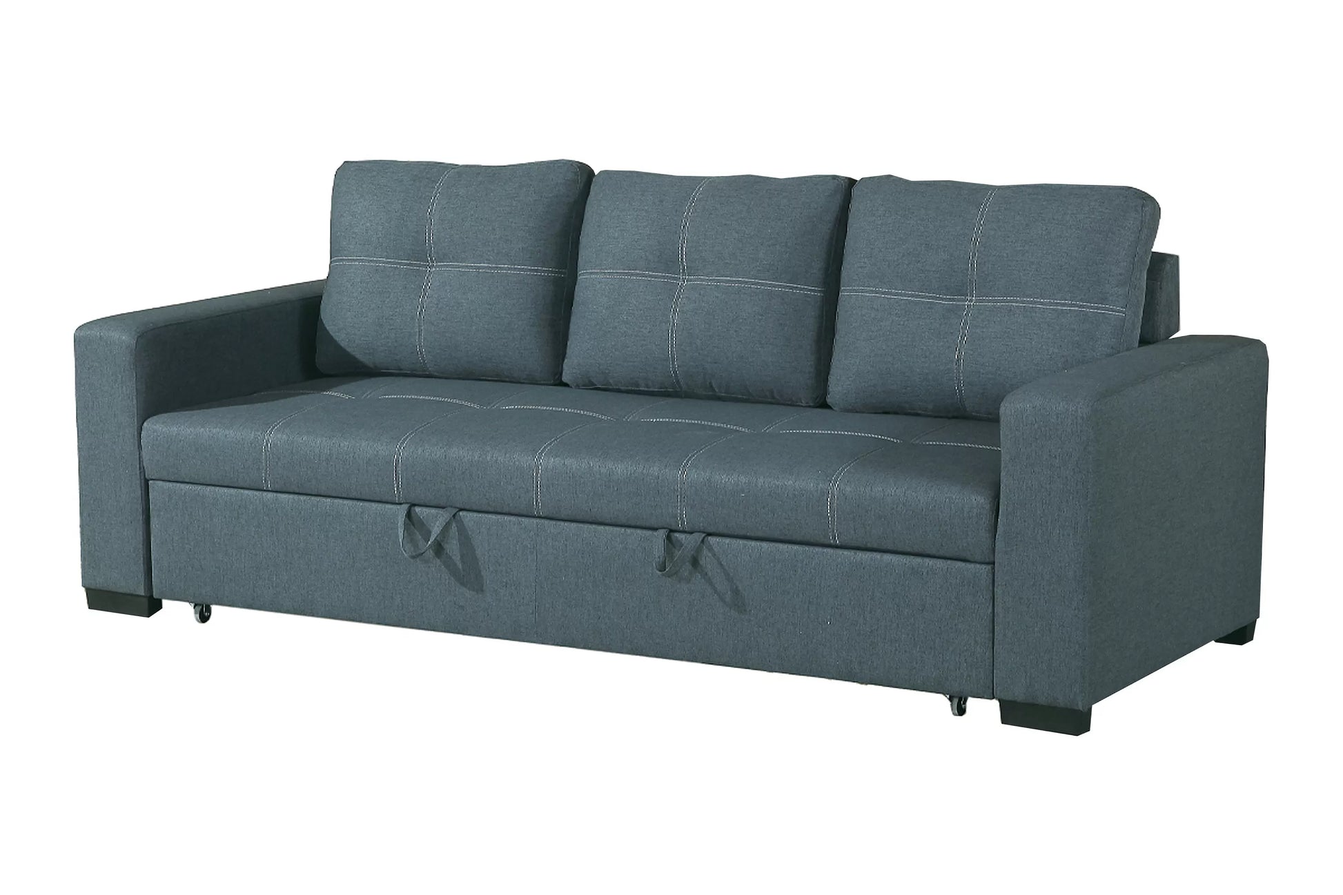 F6532 Blue Gray Convertible Sofa — view 3
