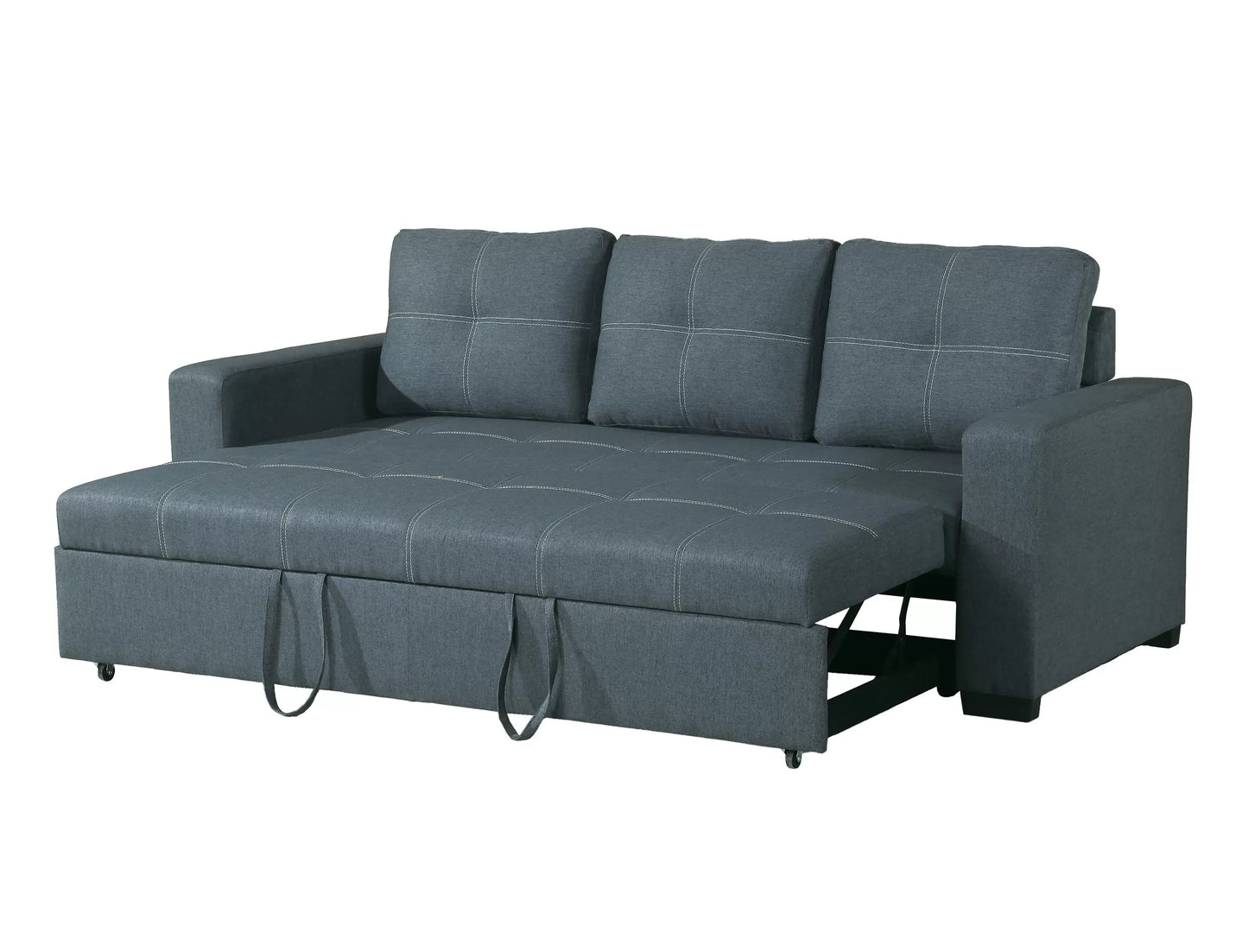 F6532 Blue Gray Convertible Sofa — view 4