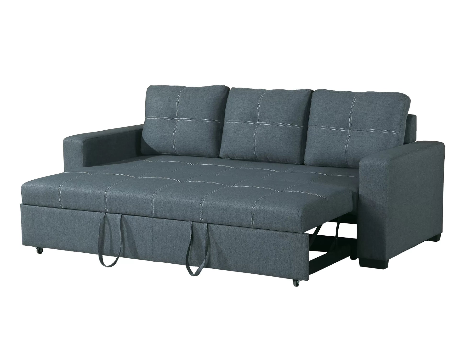 F6532 Blue Gray Convertible Sofa — view 4