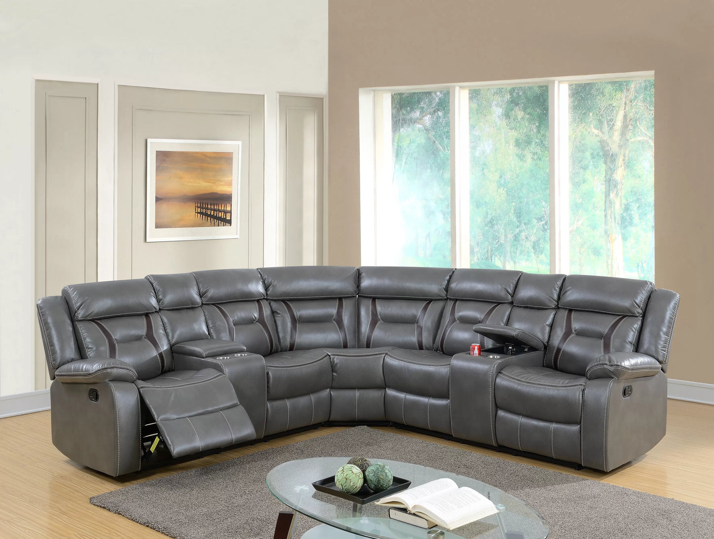 Poundex F6650 motion sectional