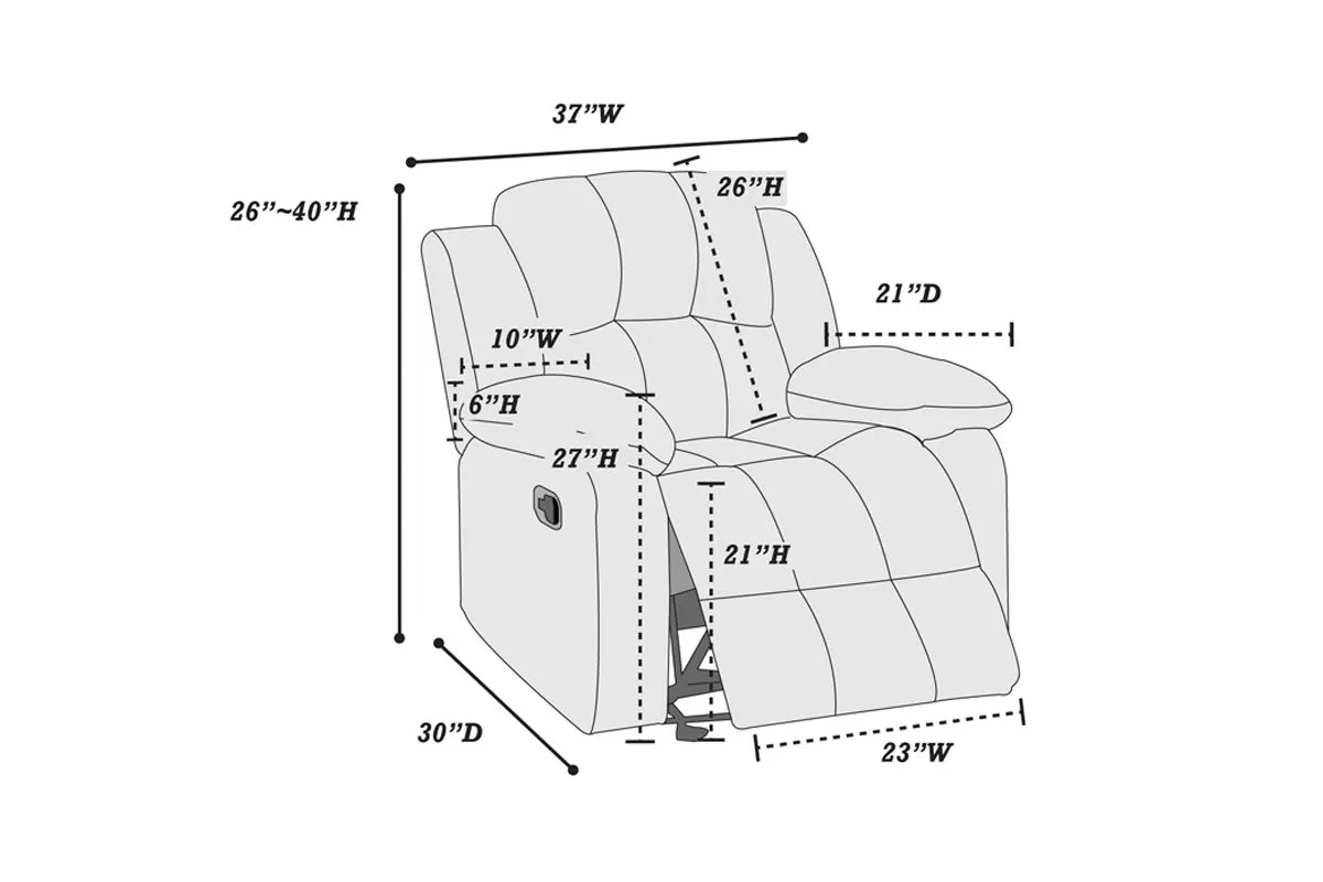Poundex F6697 recliner view 8