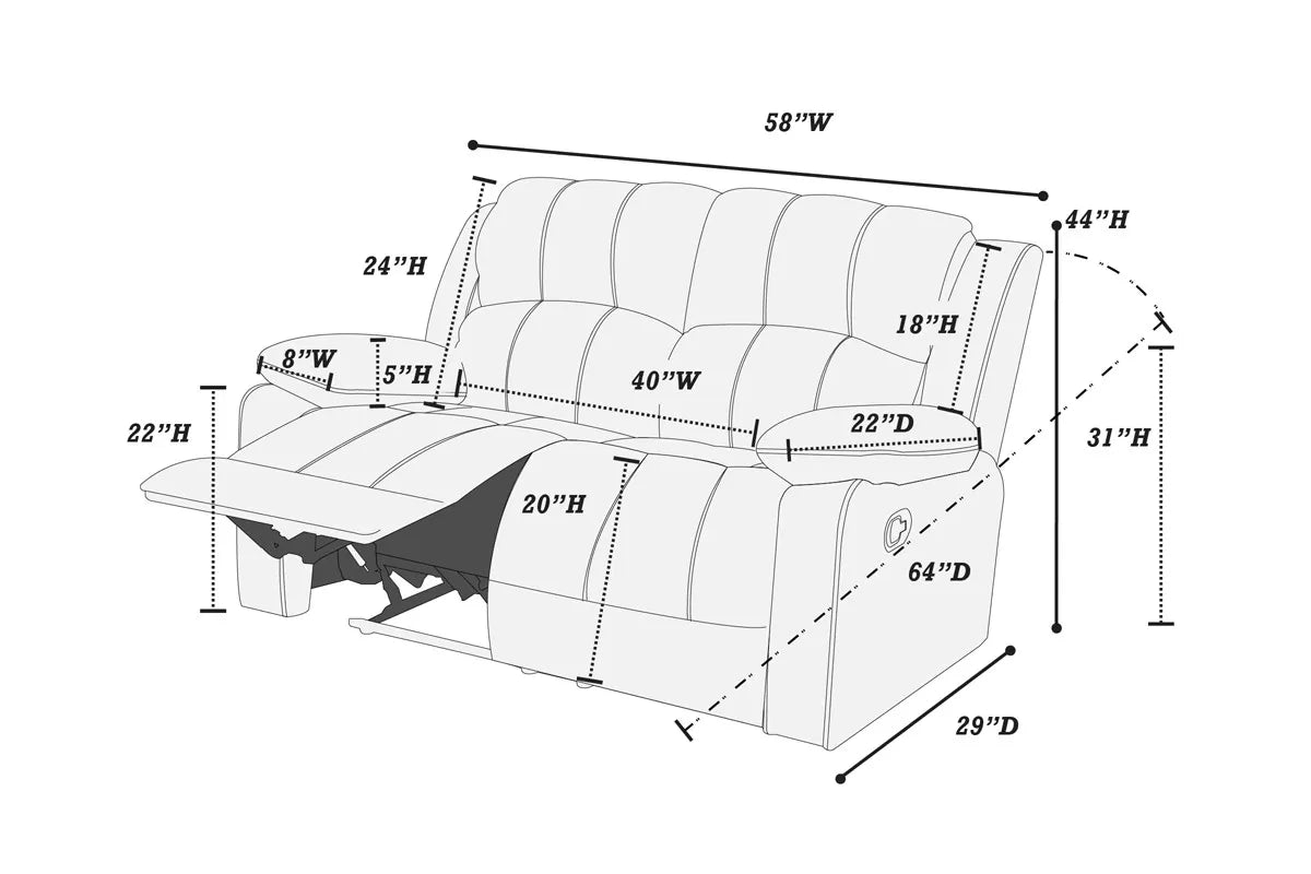 F6712 sofa and F6711 loveseat authentic Poundex image 7