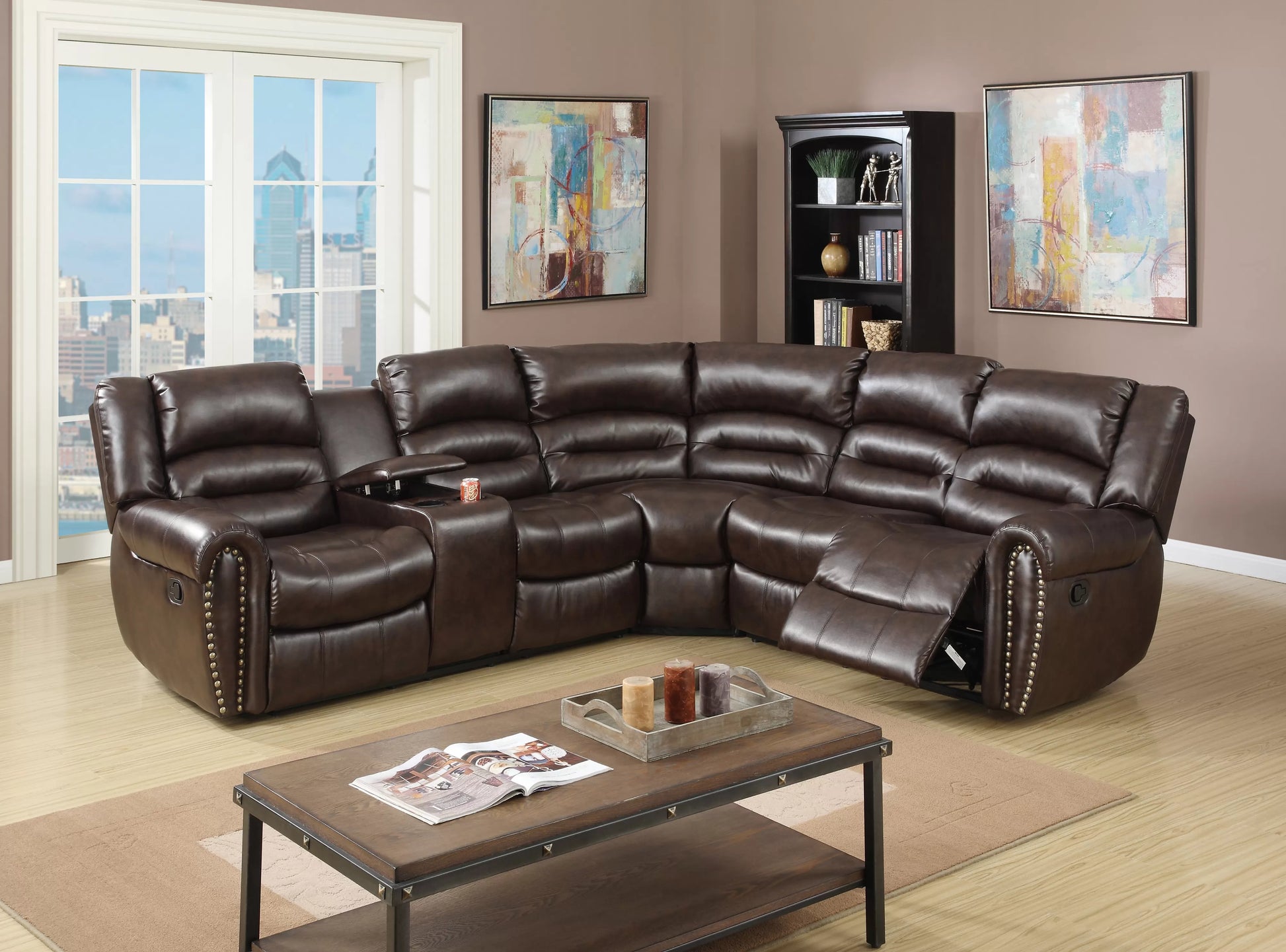 Poundex F6744 motion sectional