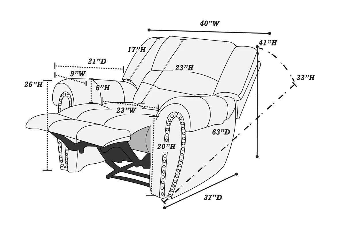 Poundex F6751 recliner view 10