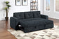 F7121 Black Convertible Sofa — view 2