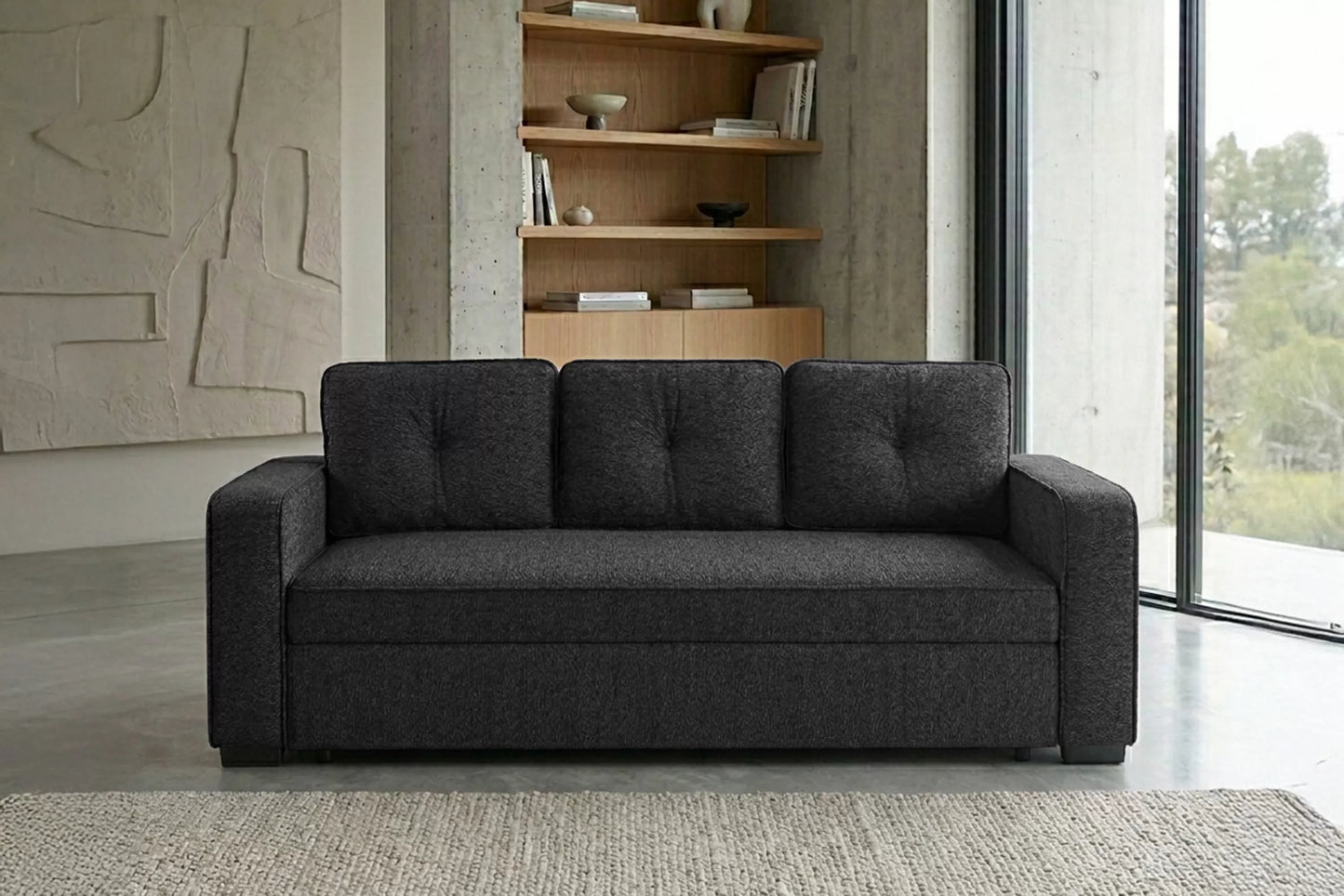 F7121 Black Convertible Sofa — view 7