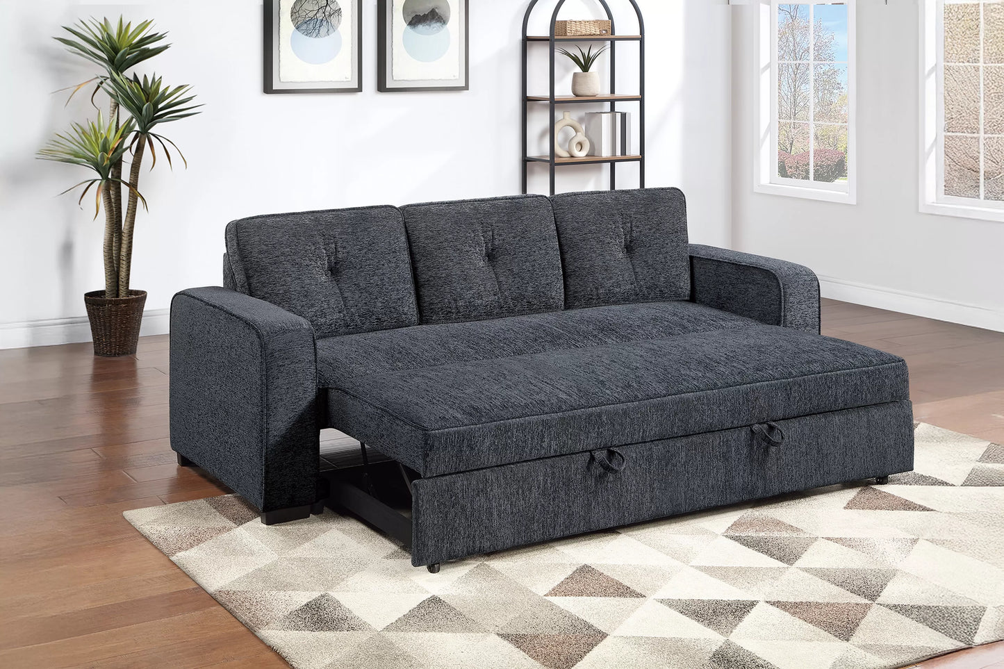 F7122 Dark Gray Convertible Sofa — view 2