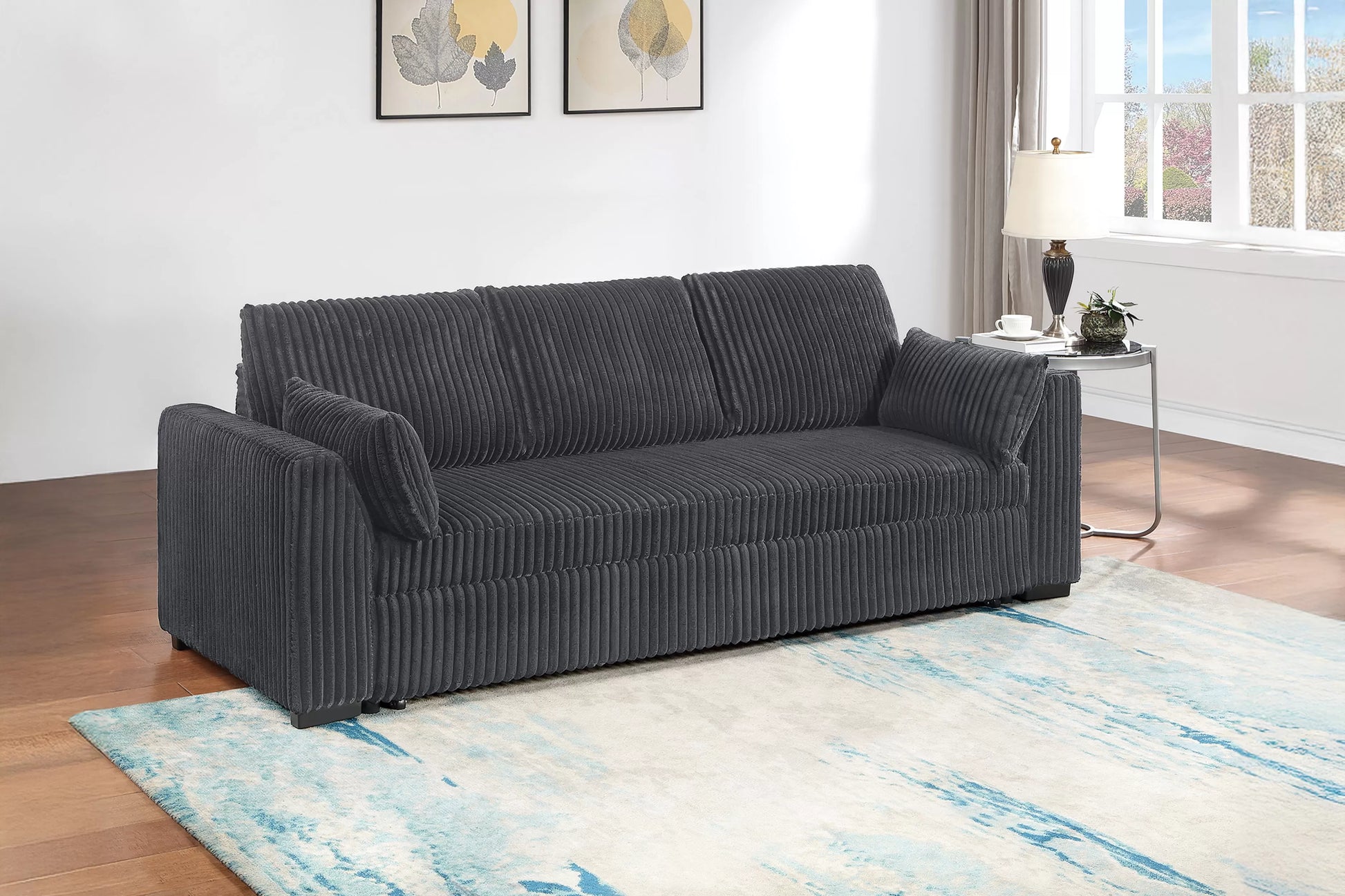 F7124 Gray Convertible Sofa — view 3