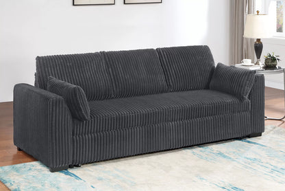 F7124 Gray Convertible Sofa — main view