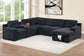 F7127 Black 4-Piece Convertible Sectional — main view