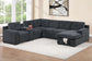 F7128 Dark Gray 4-Piece Convertible Sectional — main view
