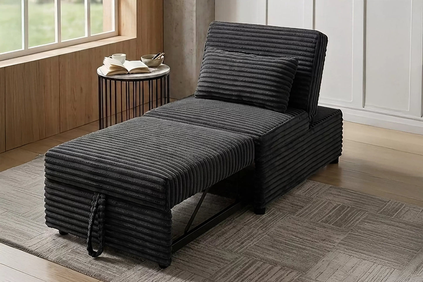 F7129 Black Convertible Sleeper Chair — view 11