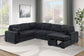 F7131 Black 4-Piece Convertible Sectional Set — view 3
