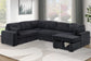 F7131 Black 4-Piece Convertible Sectional Set — main view