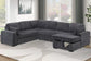 F7132 Gray 4-Piece Convertible Sectional Set — main view