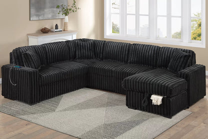 F7133 Onyx 4-Piece Convertible Sectional Set — main view
