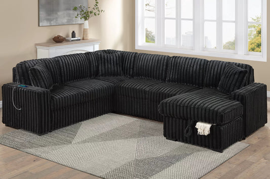 F7133 Onyx 4-Piece Convertible Sectional Set — main view