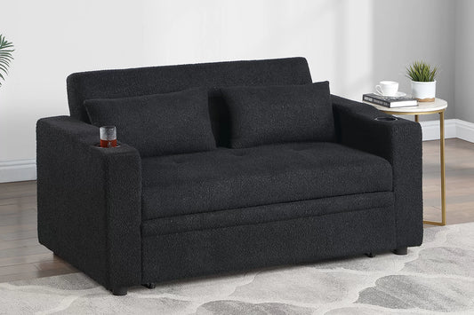 F7135 Black Convertible Sofa — main view
