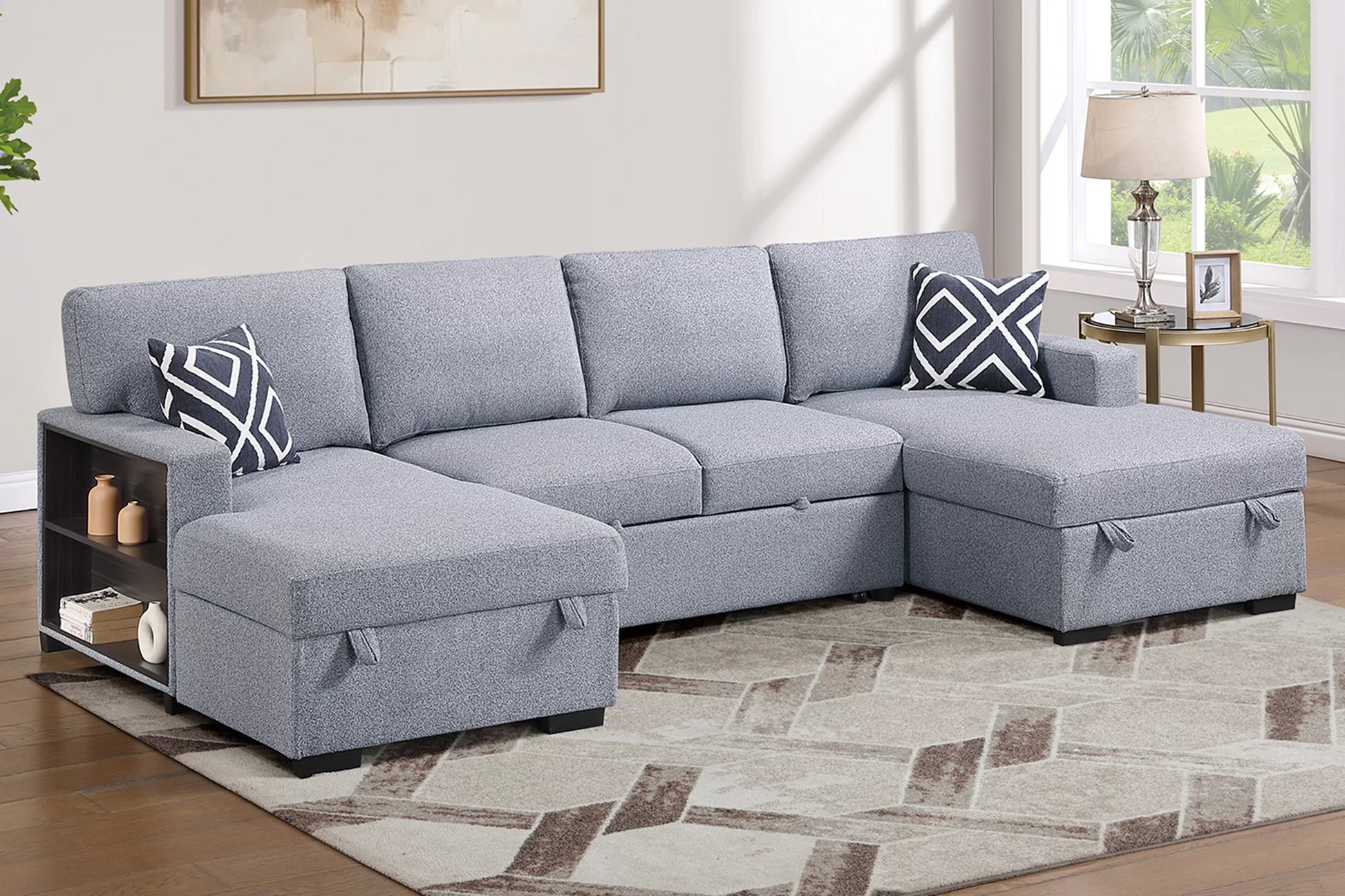 F7475 Gray 3-Piece Convertible Sectional — main view