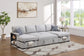 F7476 Beige 3-Piece Convertible Sectional — view 2