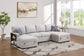 F7476 Beige 3-Piece Convertible Sectional — view 3