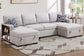 F7476 Beige 3-Piece Convertible Sectional — main view