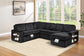 F7477 Black 4-Piece Convertible Sectional — view 3