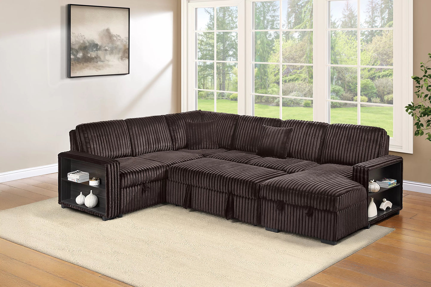 F7478 Coffee 4-Piece Convertible Sectional — view 2