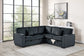 F7479 Black 3-Piece Convertible Sectional — view 3