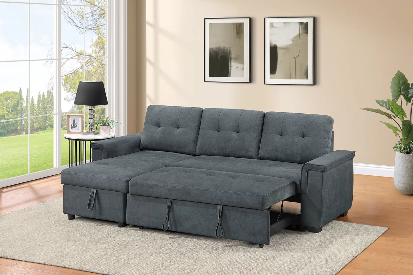F7492 Ash Black 2-Piece Convertible Sectional — view 2