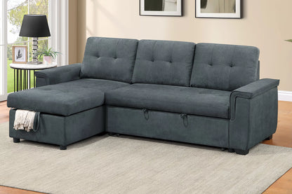 F7492 Ash Black 2-Piece Convertible Sectional — main view