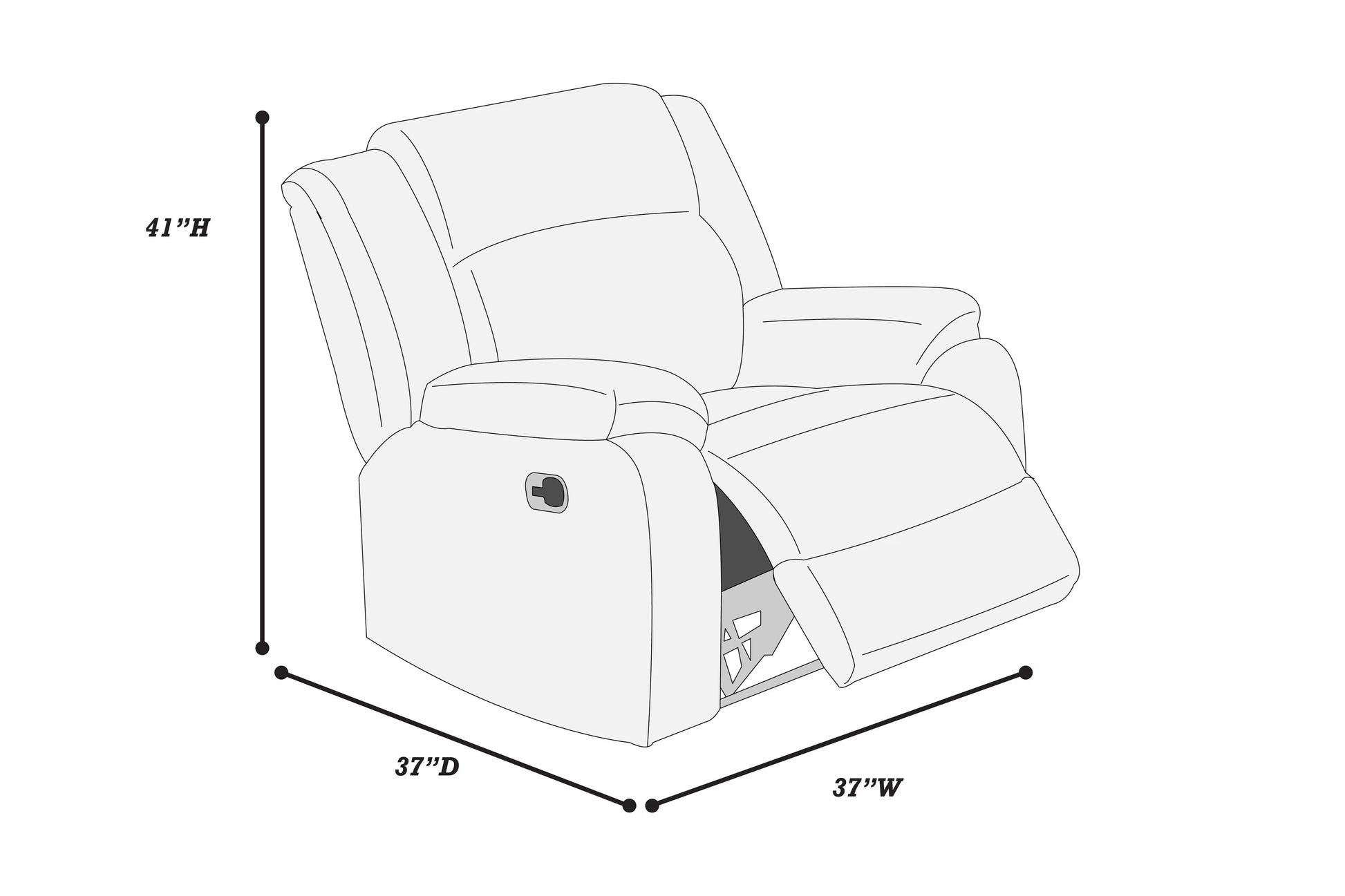 Poundex F8121 recliner view 5