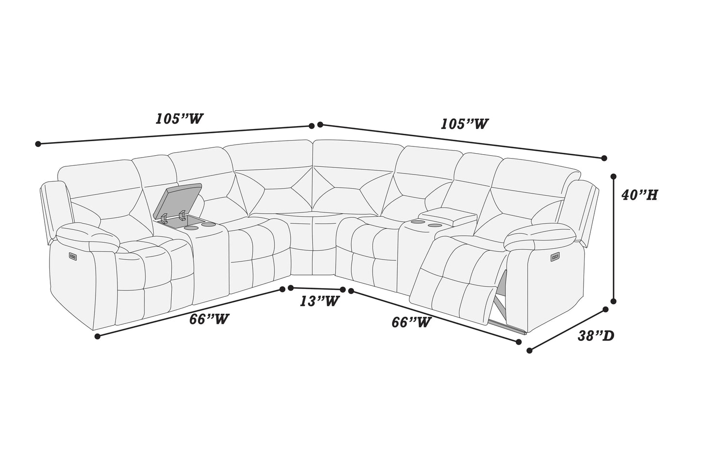 Poundex F8144 authentic product view 2