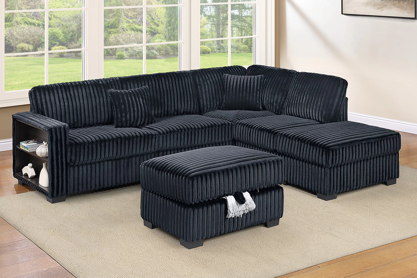F8377 Black 3-Piece Sectional Set — main view