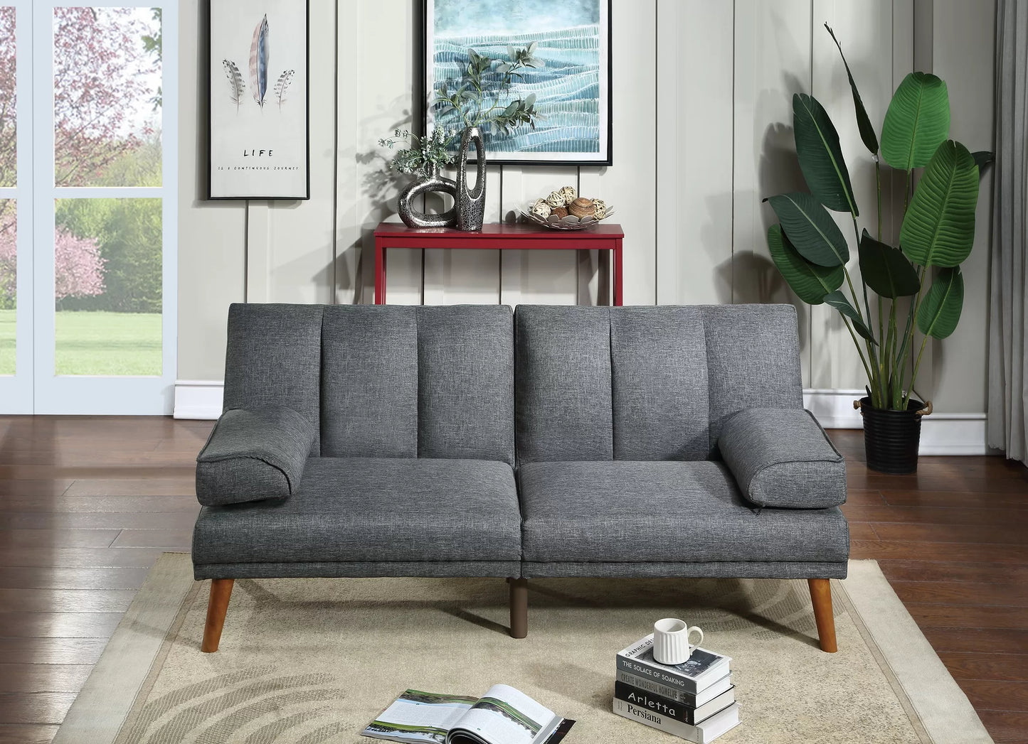 Blue Gray Adjustable Sofa - F8515
