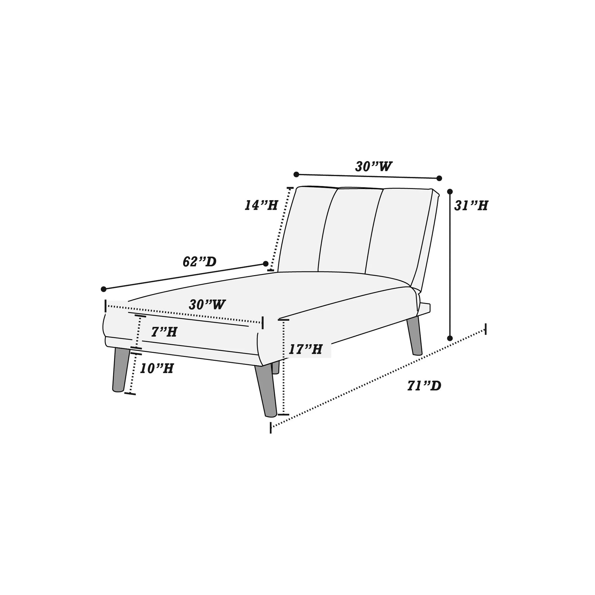 F8516 Blue Gray Adjustable Chaise image 5