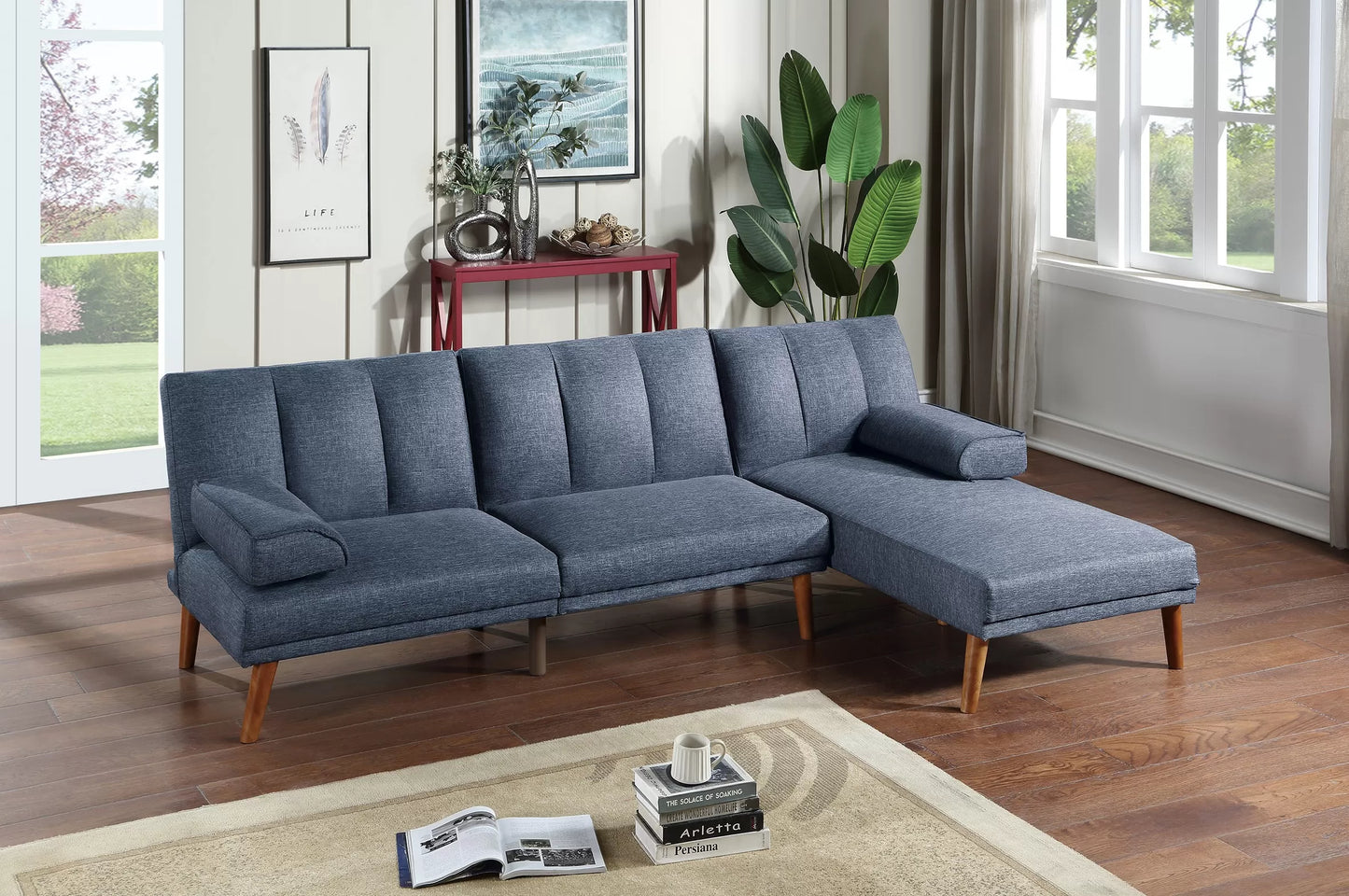 F8518 Navy Blue Adjustable Chaise image 2