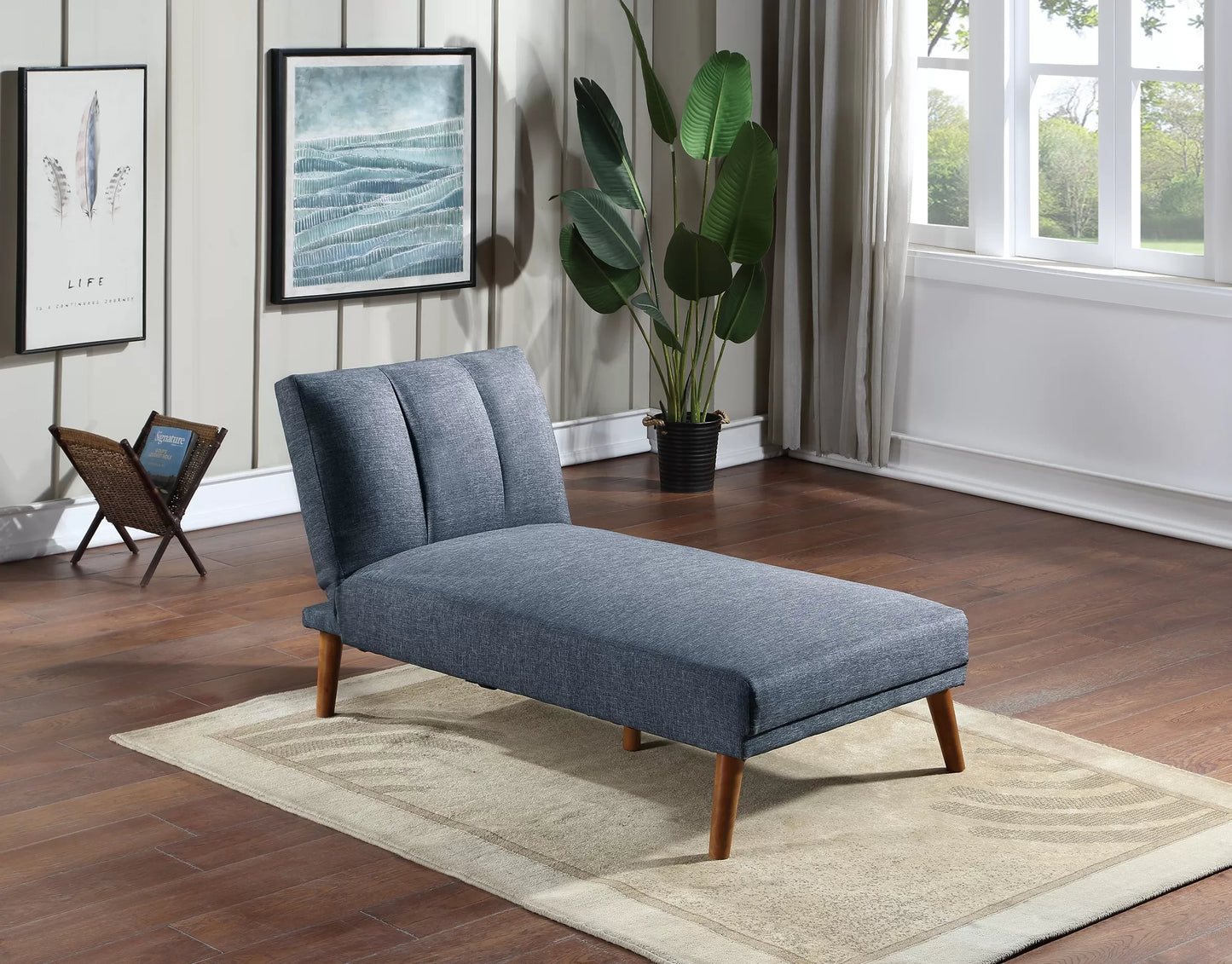 F8518 Navy Blue Adjustable Chaise