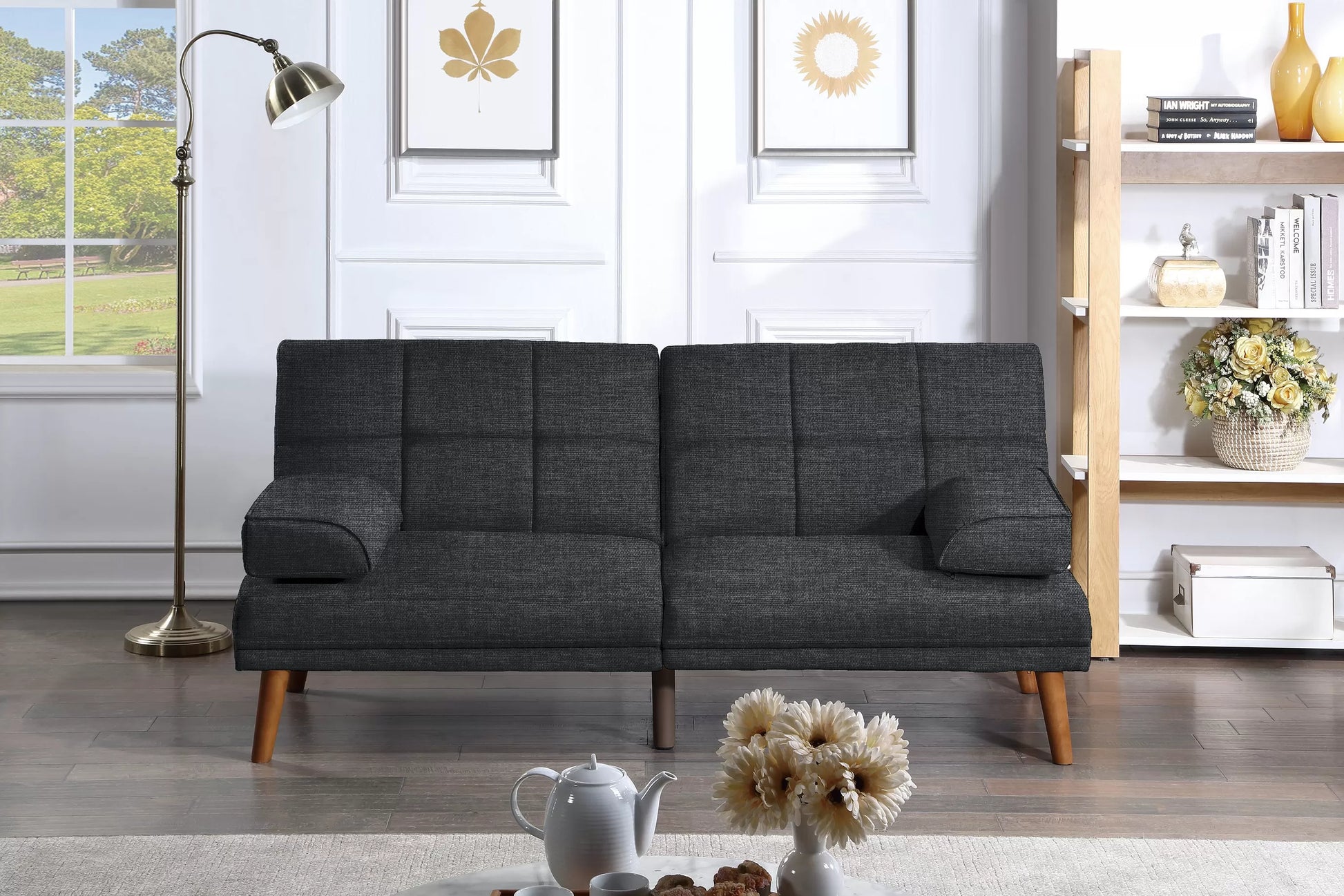 F8519 Black Adjustable Sofa