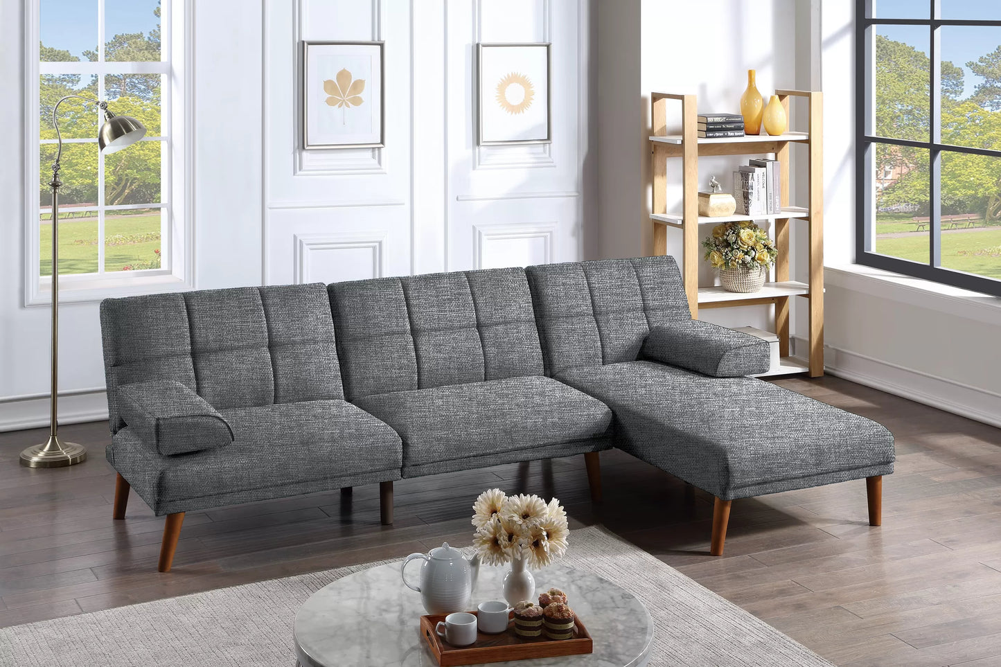 F8521 Blue Gray Adjustable Sofa image 2