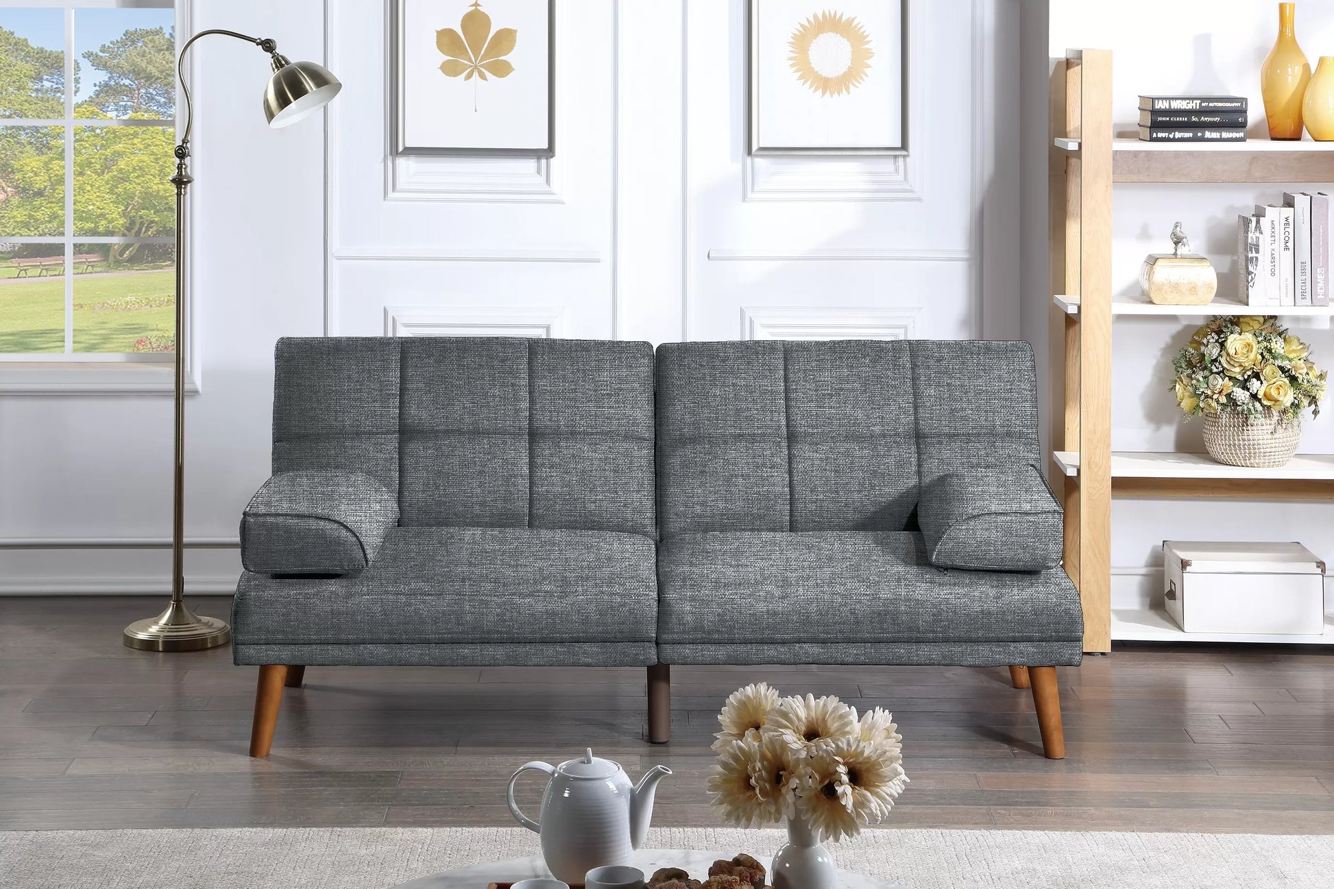 F8521 Blue Gray Adjustable Sofa